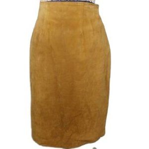 Vintage Diani 100% Leather Suede Skirt Size 12